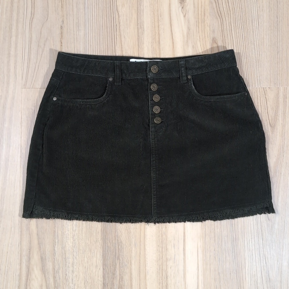 Indigo Rein Green Corduroy Mini Skirt